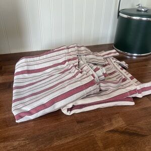 Waverly vintage rose garden room general store striped tab top curtains 80x40